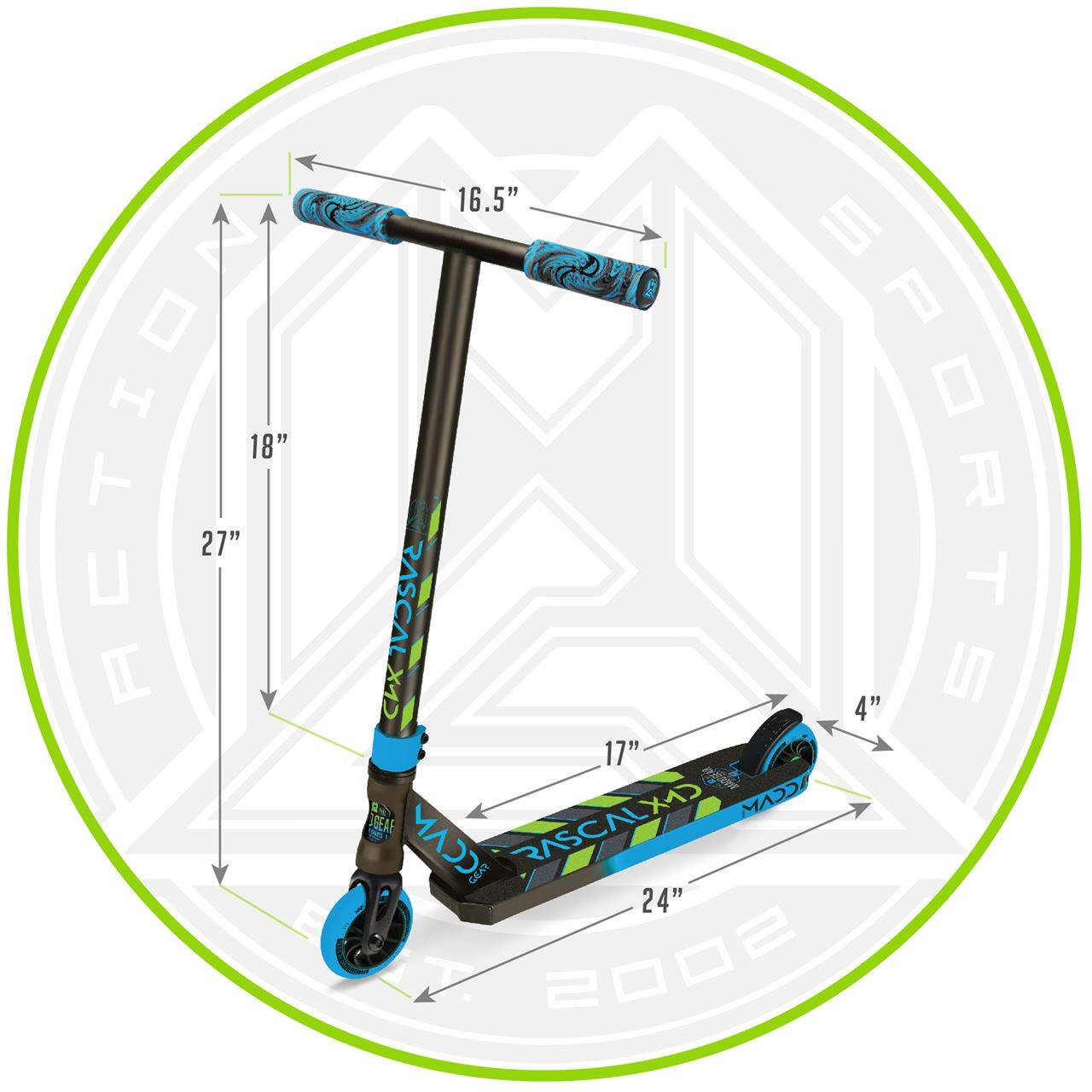 Madd Kick Mini Pro Rascal III Stunt Scooter - Red/Blue