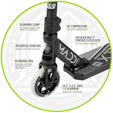 Madd Kick Extreme V5 Stunt Scooter - Black/Silver