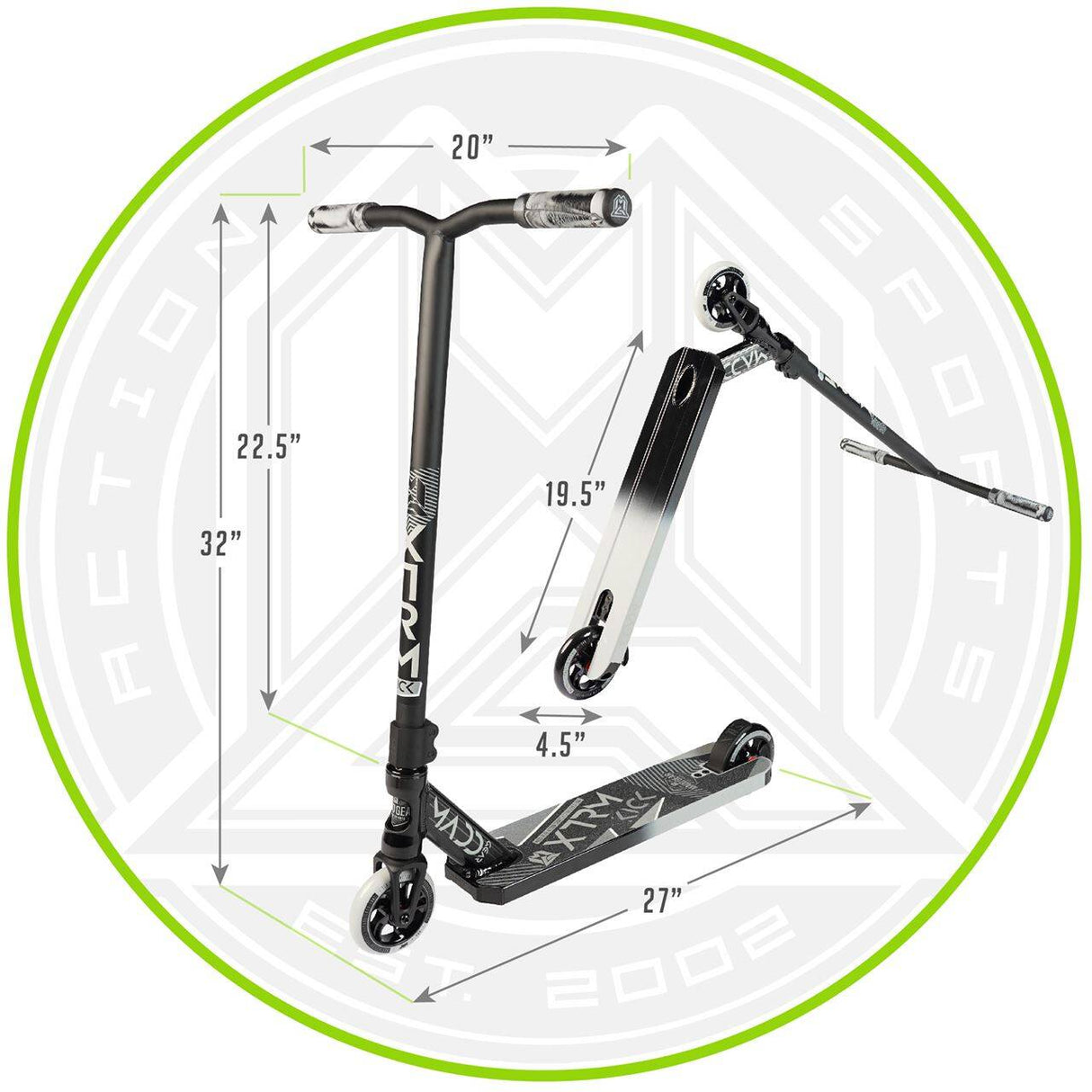 Madd Kick Extreme V5 Stunt Scooter - Black/Silver