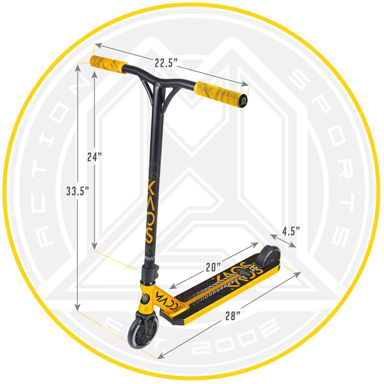 Madd Kick Kaos V3 Stunt Scooter - Gold/Black