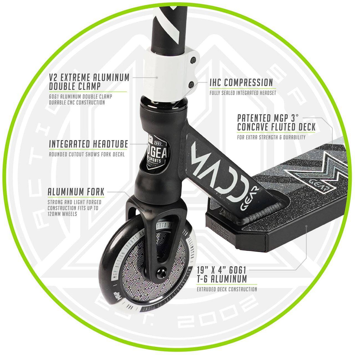 Madd Kick Pro V5 Stunt Scooter - Blue/Lime