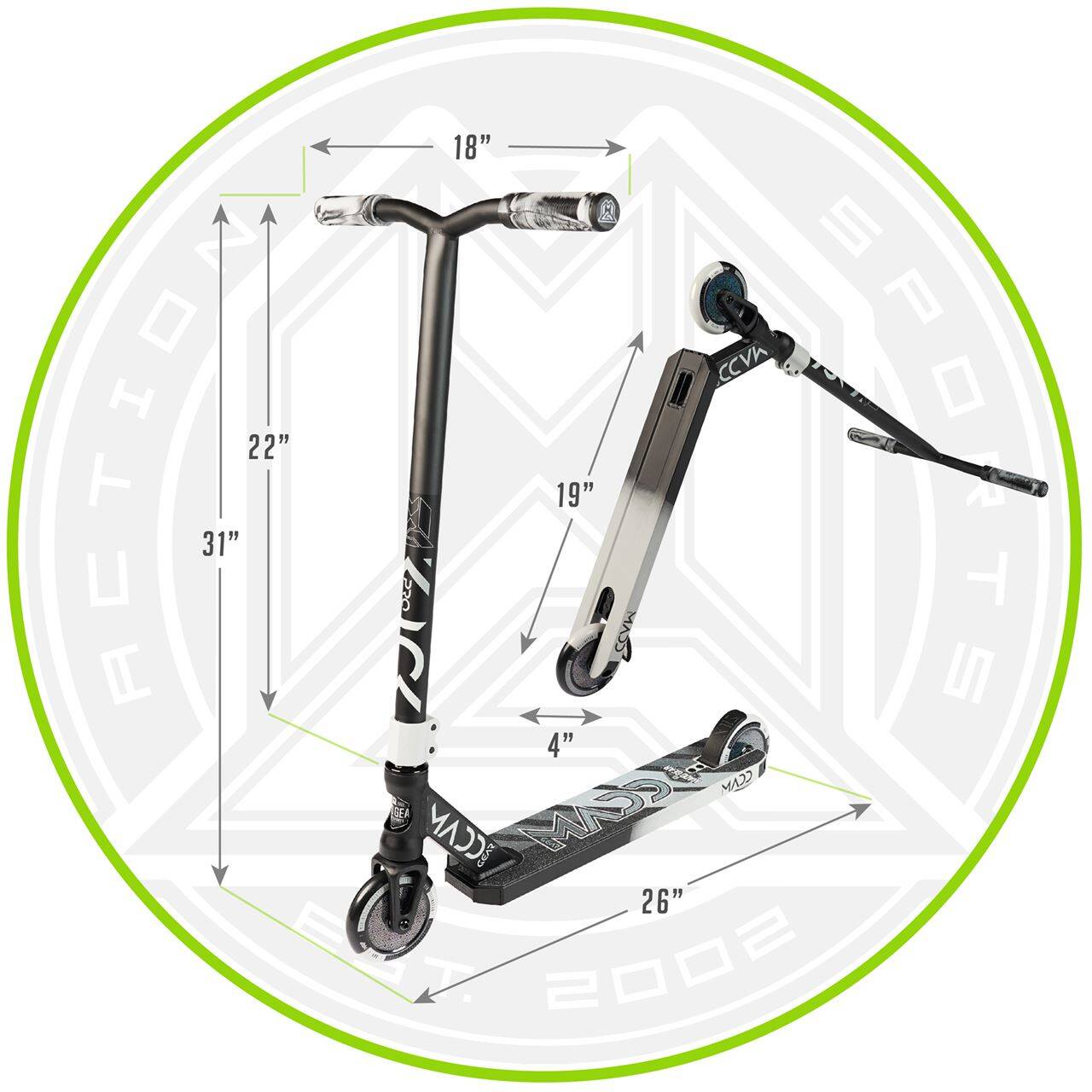 Madd Kick Pro V5 Stunt Scooter - Black/Silver
