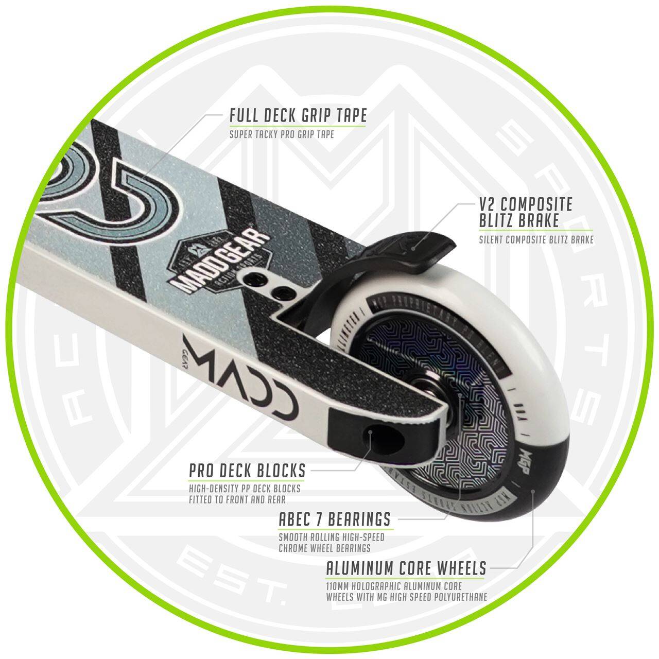 Madd Kick Pro V5 Stunt Scooter - Teal/Pink