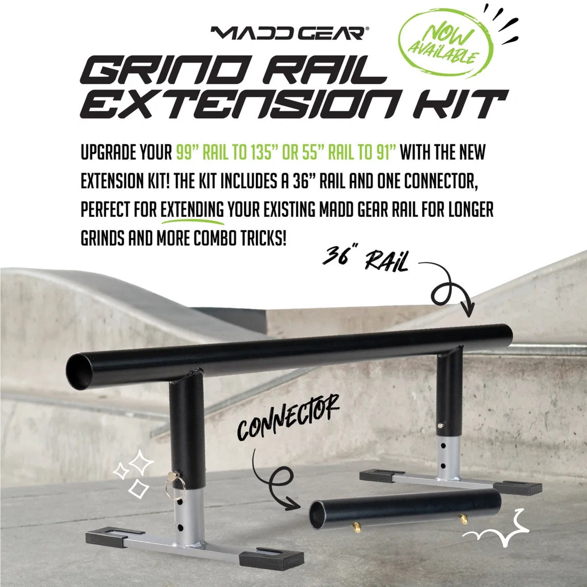 MGP Grind Rail Extension Kit 91cm (36")