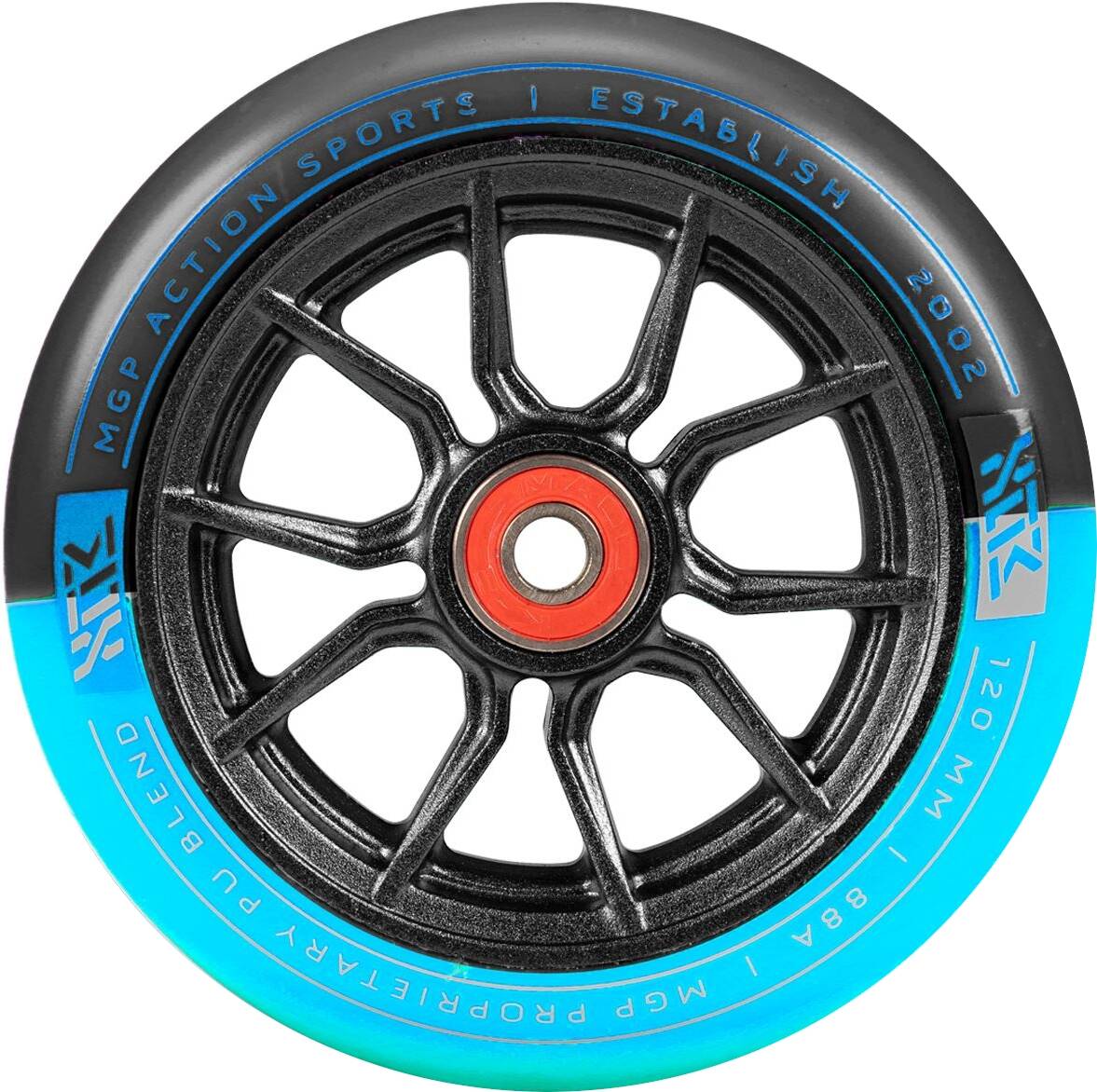 MGP MFX Syndicate Scooter Wheel 120mm - Black/Sky Blue