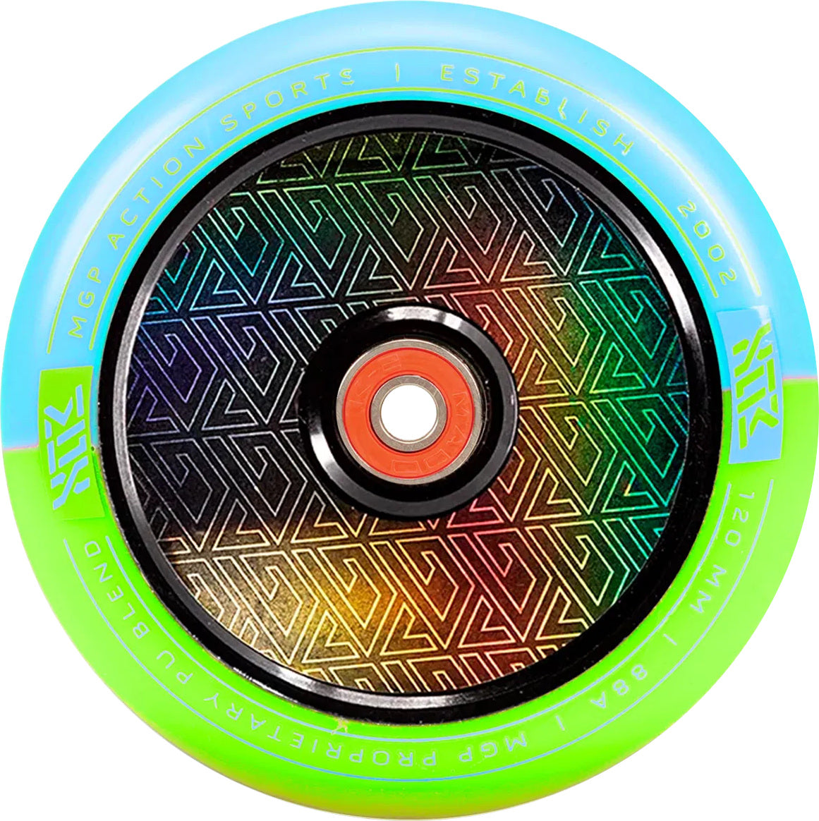 MGP MFX Corrupt Core 120mm Scooter Wheel - Blue/Lime