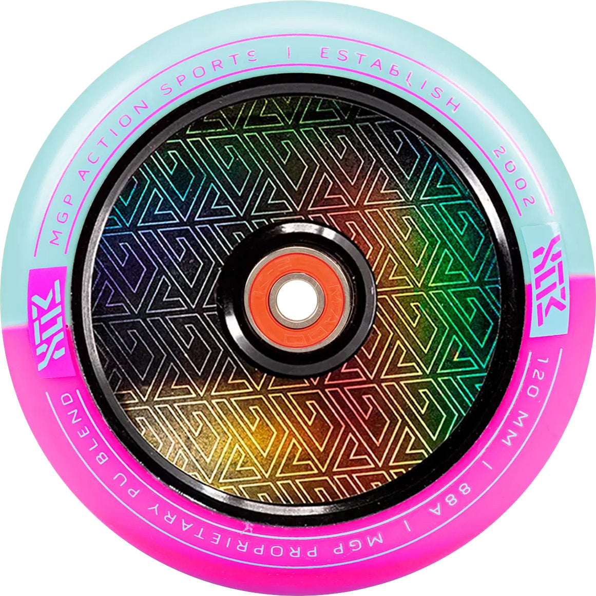 MGP MFX Corrupt Core 120mm Scooter Wheel - Pink/Teal