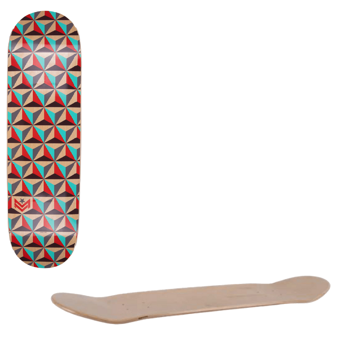 Mini Logo Patterns Skateboard Deck - Tri 7.5"
