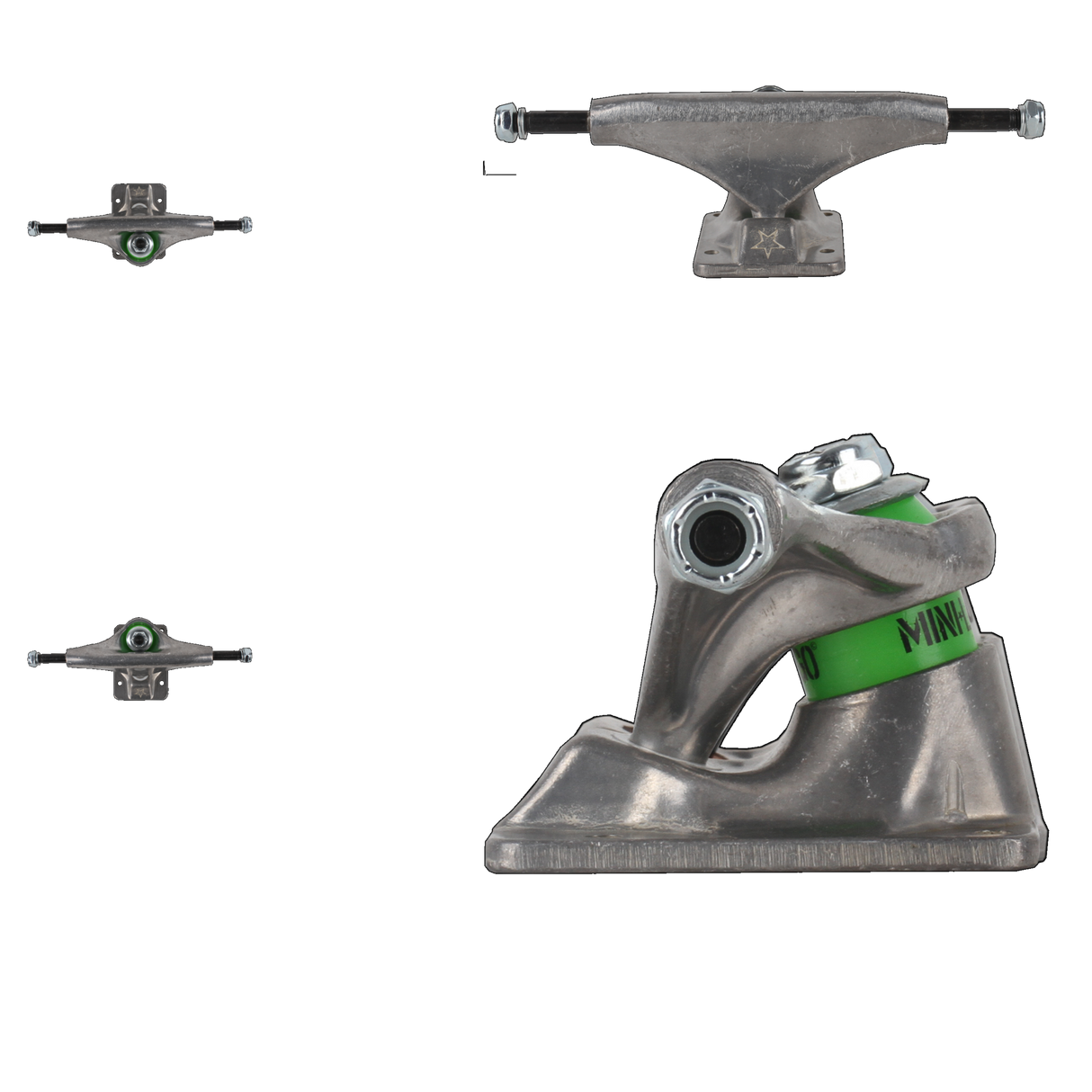 Mini Logo Skateboard Trucks w/84a Bushings - Raw 7.13''