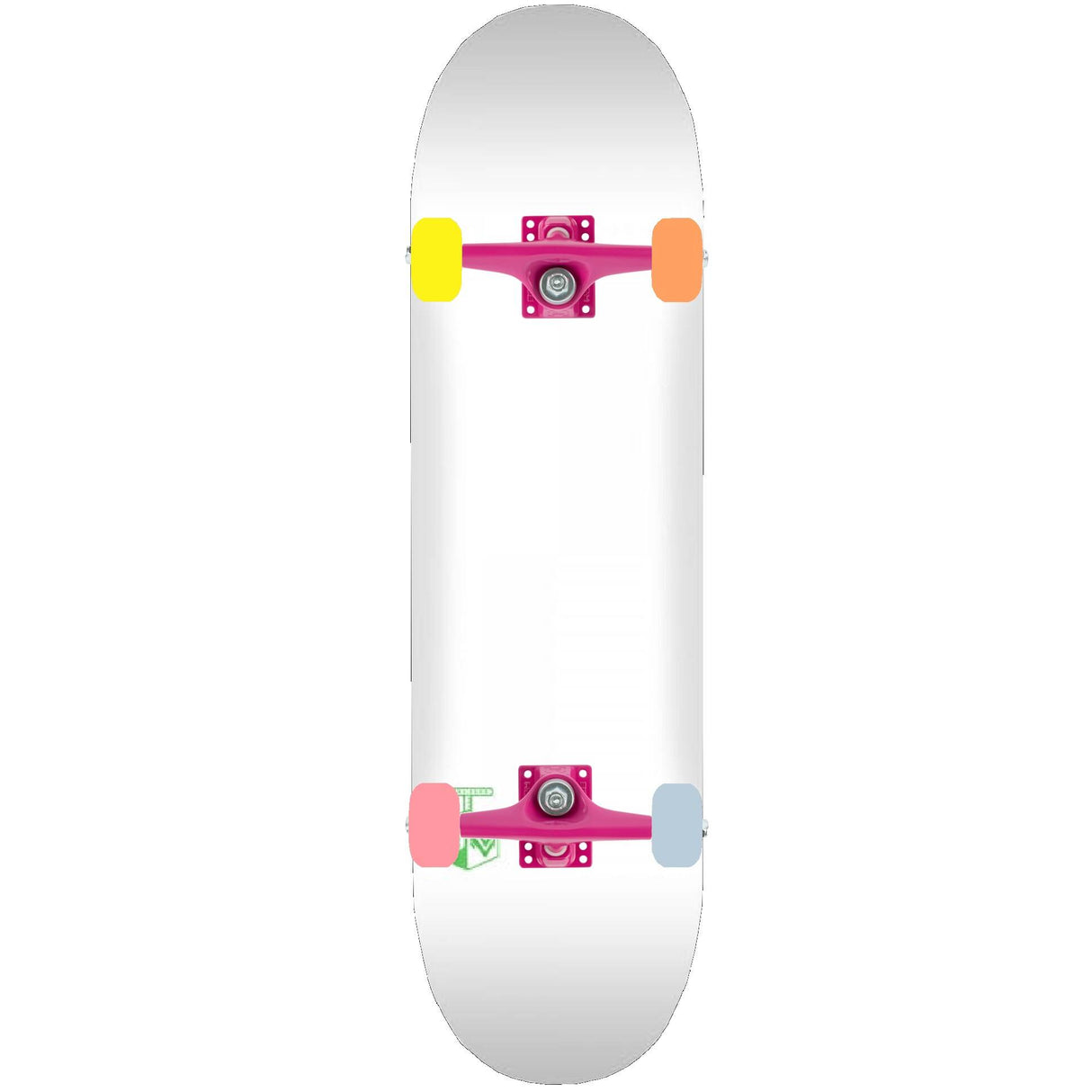 Mini Logo Custom Skateboard - White/Pink/Pastel 8.25"