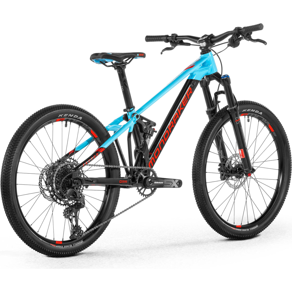 Mondraker Kids Factor 24'' 2021 Mountain Bike - Gloss Black/Gloss Light Blue/Flame Red