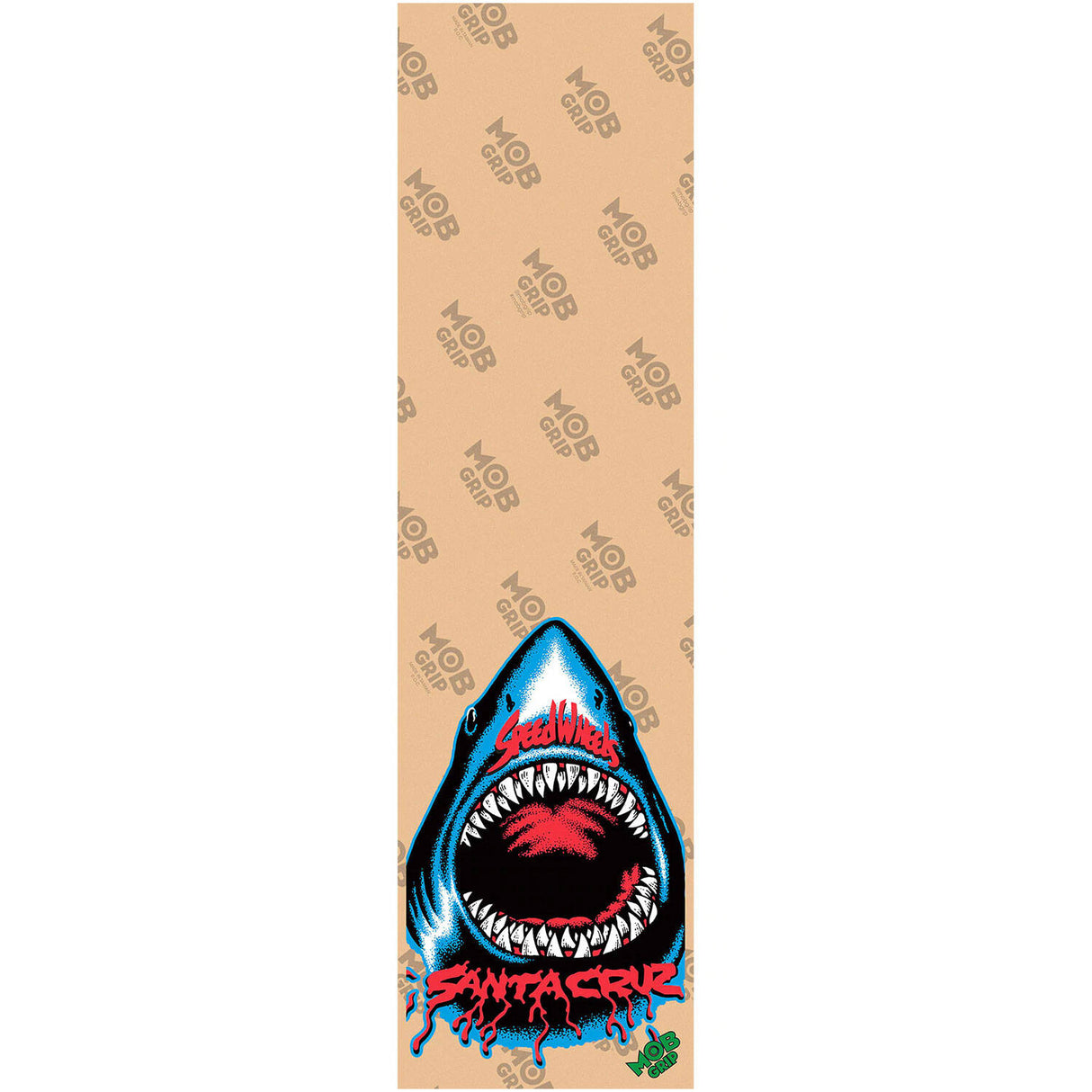 MOB X Santa Cruz Speed Wheels 2 Skateboard Grip Tape - Clear Shark