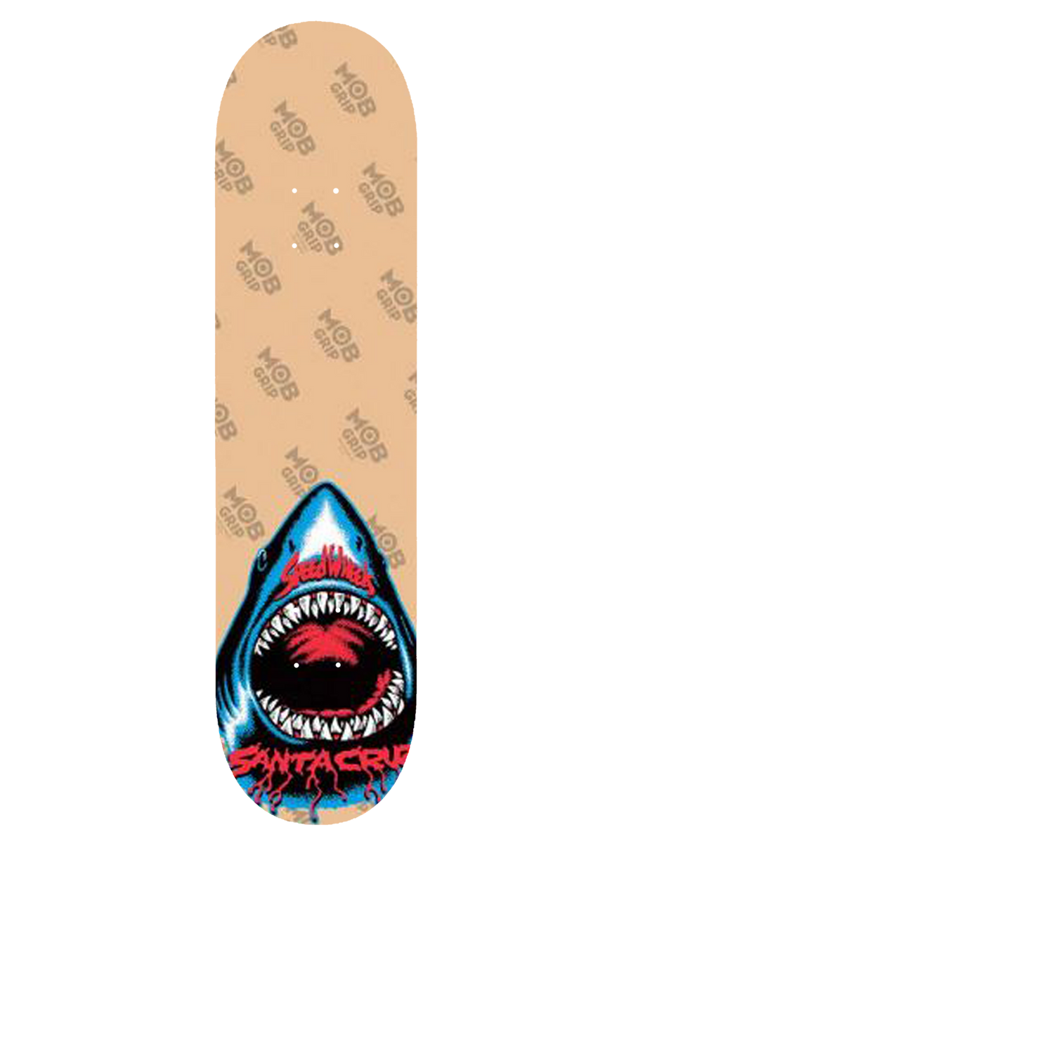 MOB X Santa Cruz Speed Wheels 2 Skateboard Grip Tape - Clear Shark