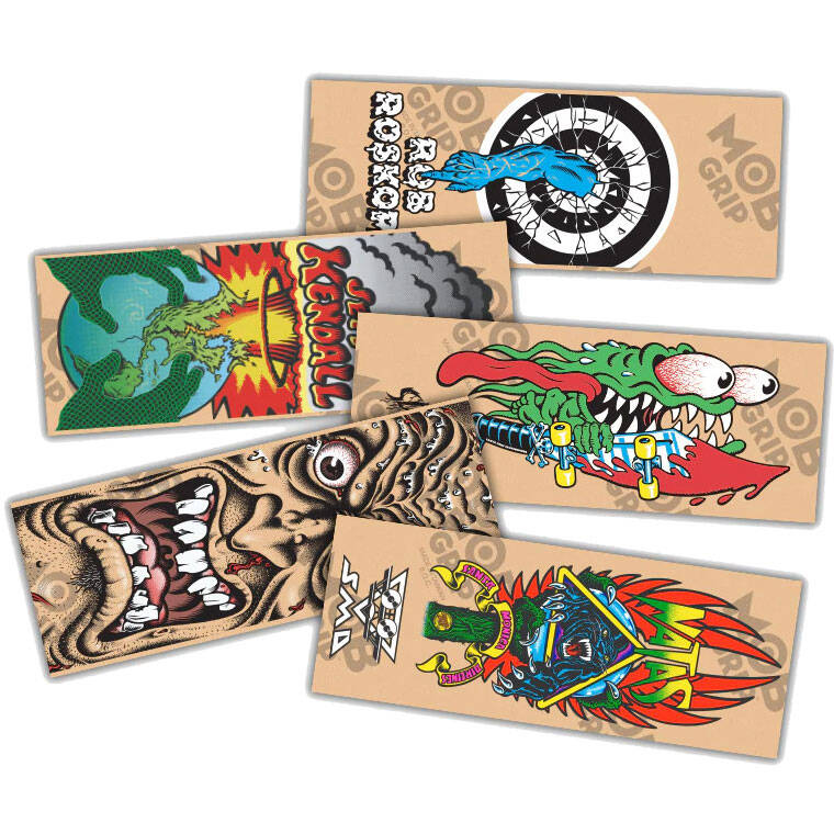 MOB x Santa Cruz Reissues Skateboard Grip Strips - Clear 5 Pack