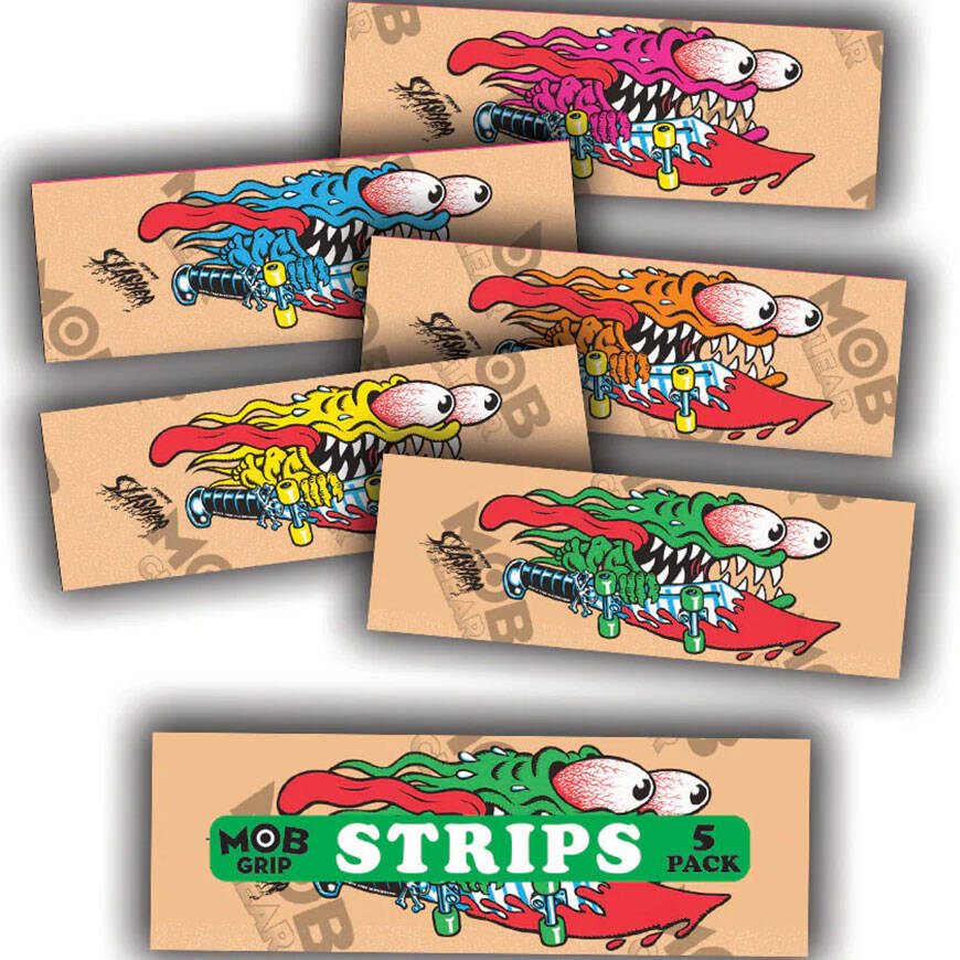 MOB X Santa Cruz Slasher Grip Strips Skateboard Grip Tape - Clear