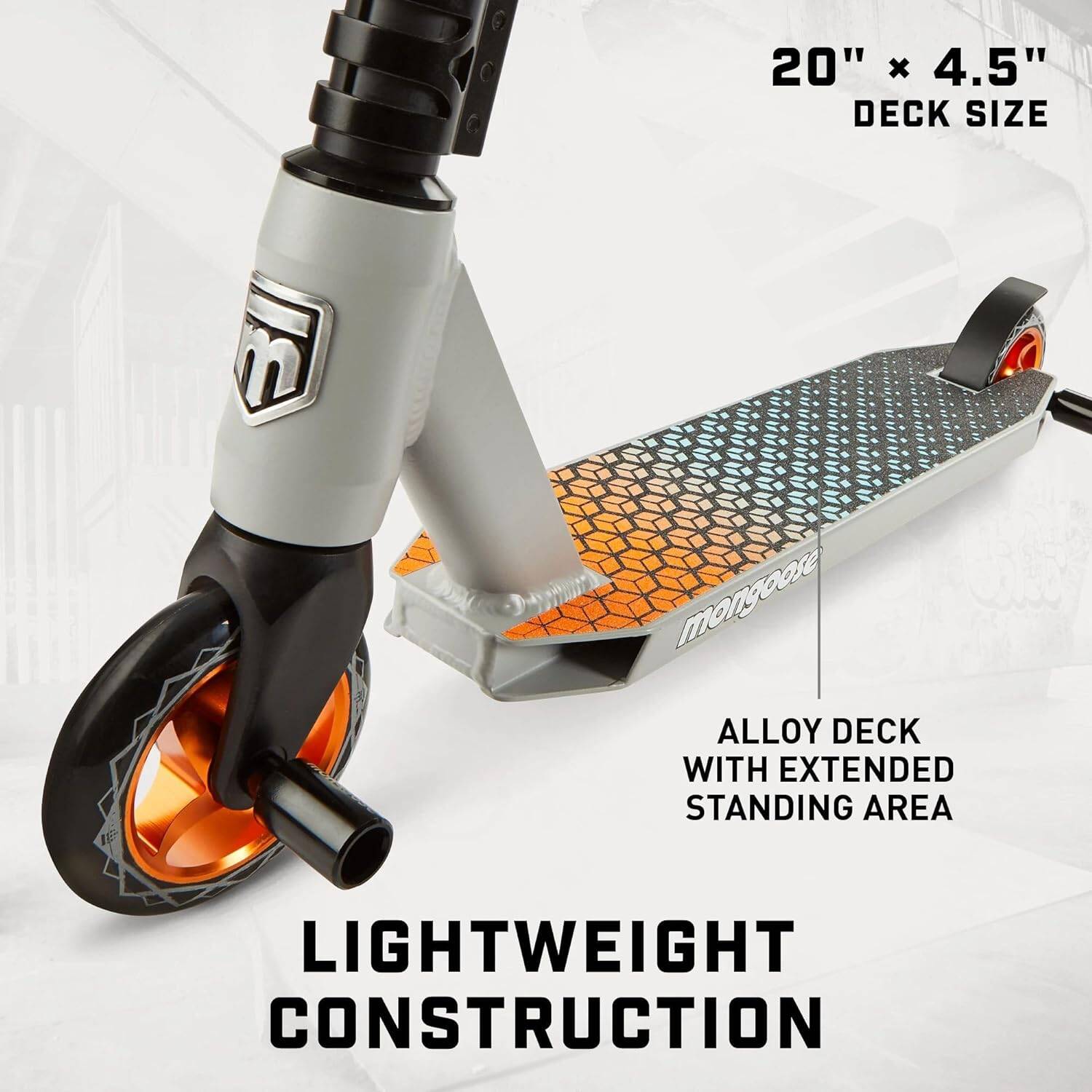 Mongoose Rise 110 Elite Stunt Scooter - Grey/Orange