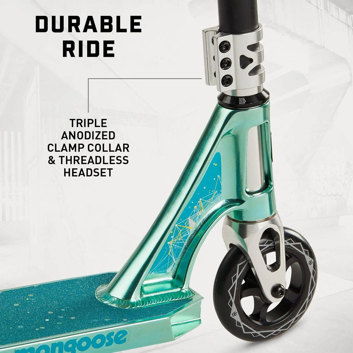 Mongoose Rise 110 Expert Stunt Scooter - Teal/Black