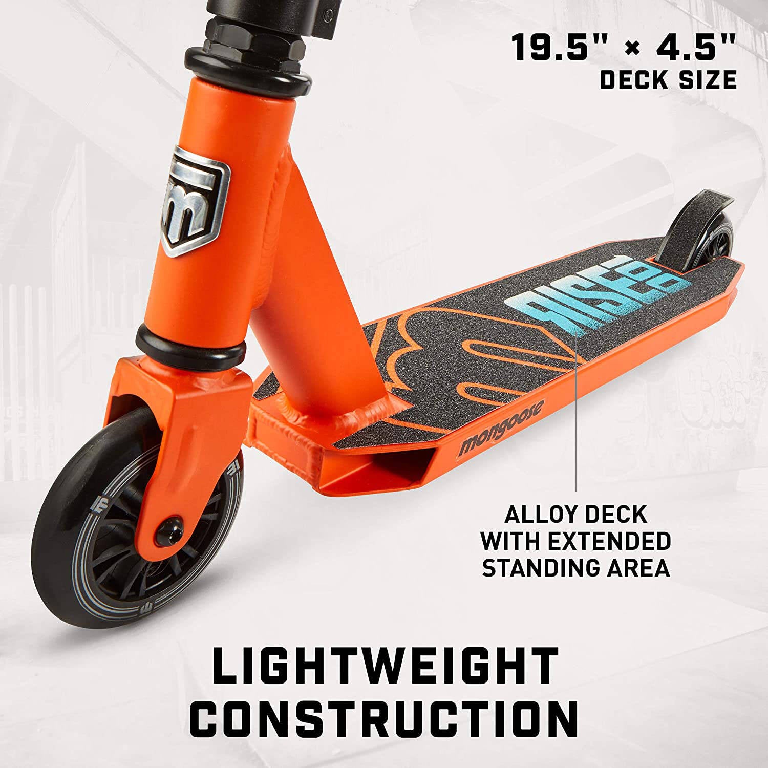 Mongoose Rise 100 Freestyle Stunt Scooter - Orange/Blue