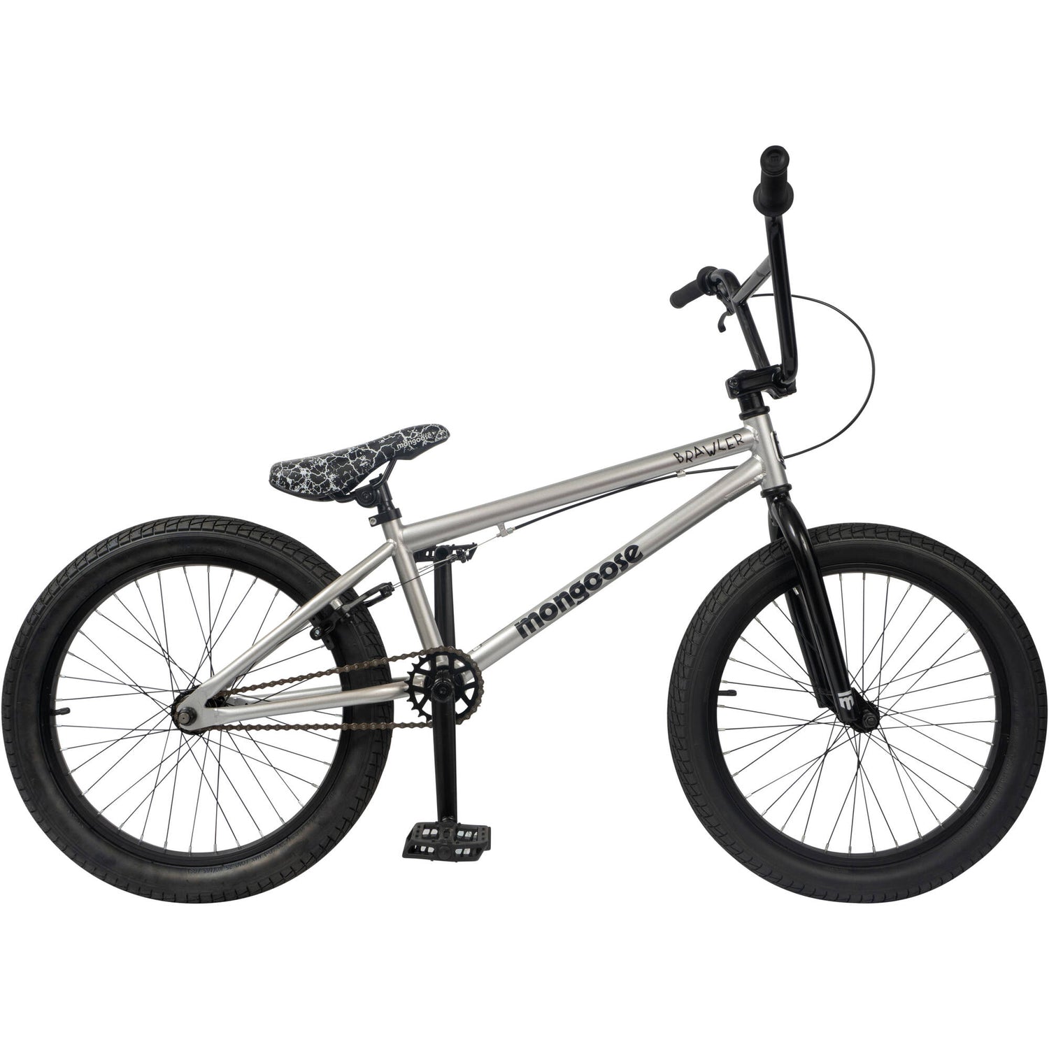 Mongoose Brawler 20" Complete BMX - Silver/Black