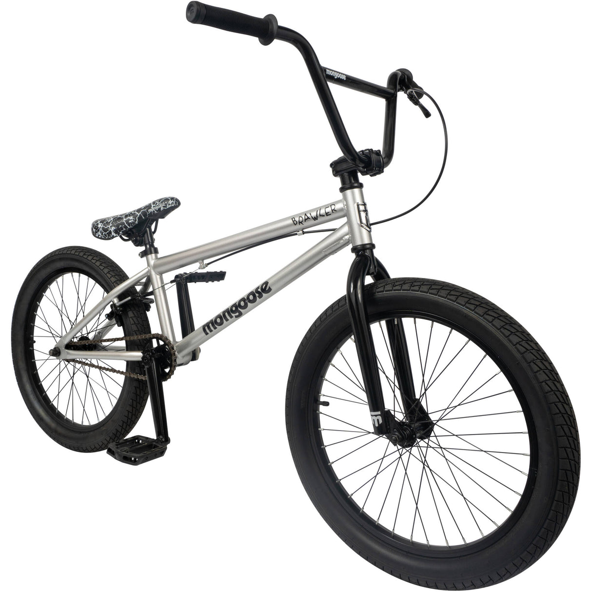 Mongoose Brawler 20" Complete BMX - Silver/Black
