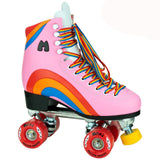 Moxi Rainbow Quad Roller Skates - Bubble Gum Pink
