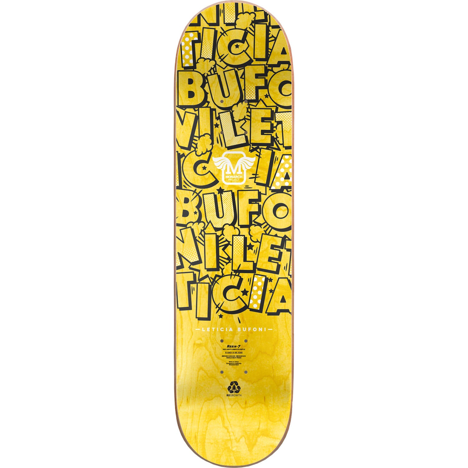 Monarch Leticia Rialto R7 Skateboard Deck - Red 8"