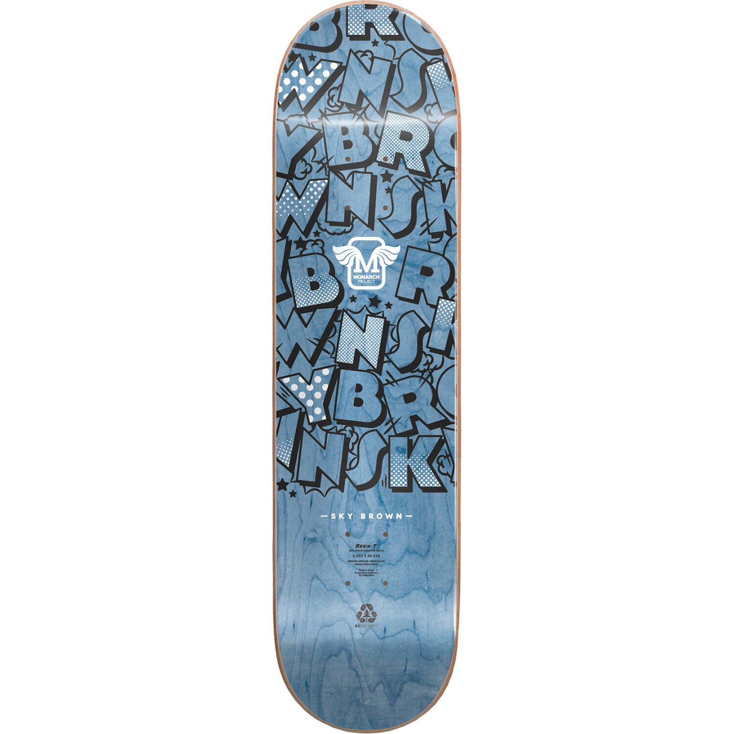 Monarch Sky Rialto Skateboard Deck - Grey 8.125"