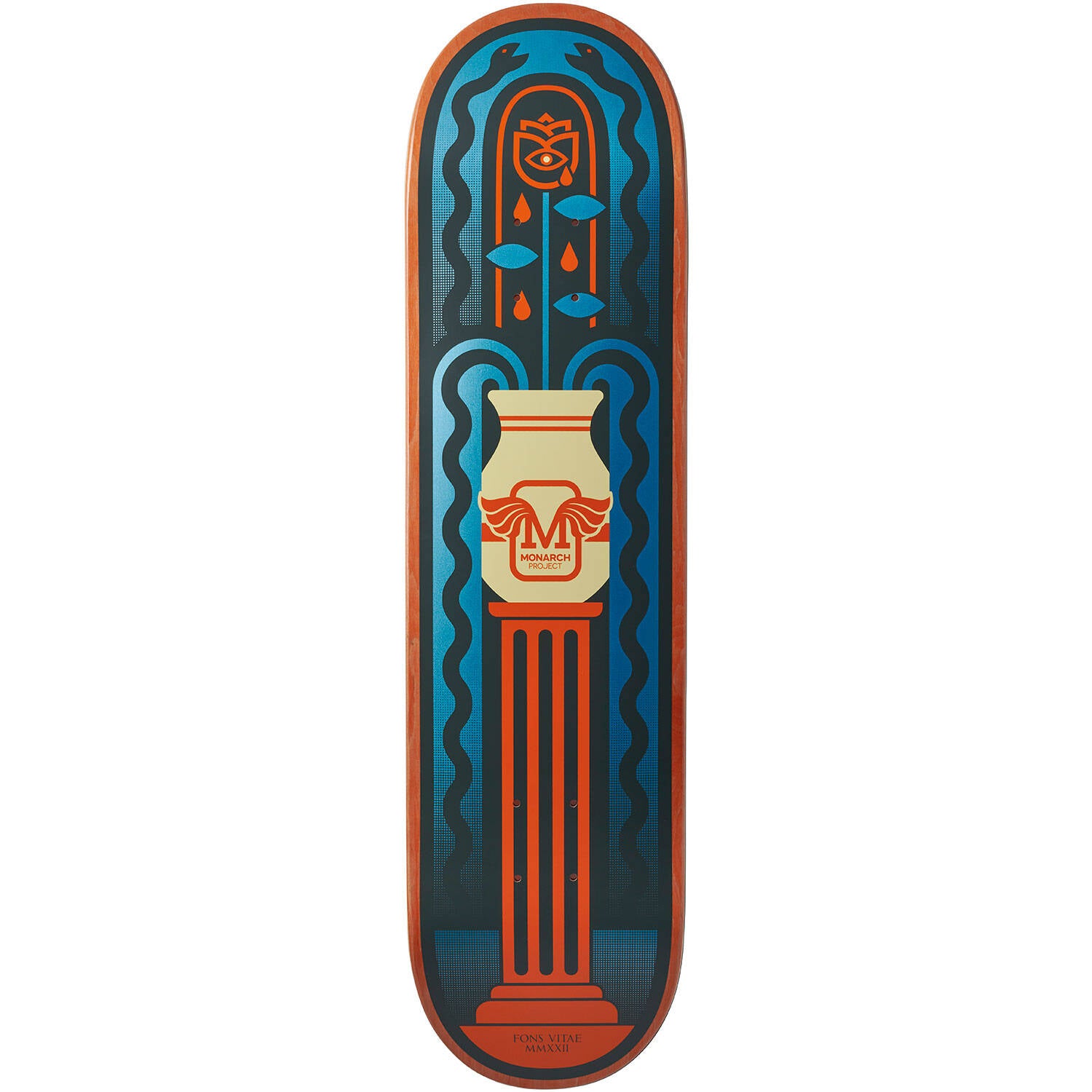 Monarch Fountain R7 Skateboard Deck - Orange 8"