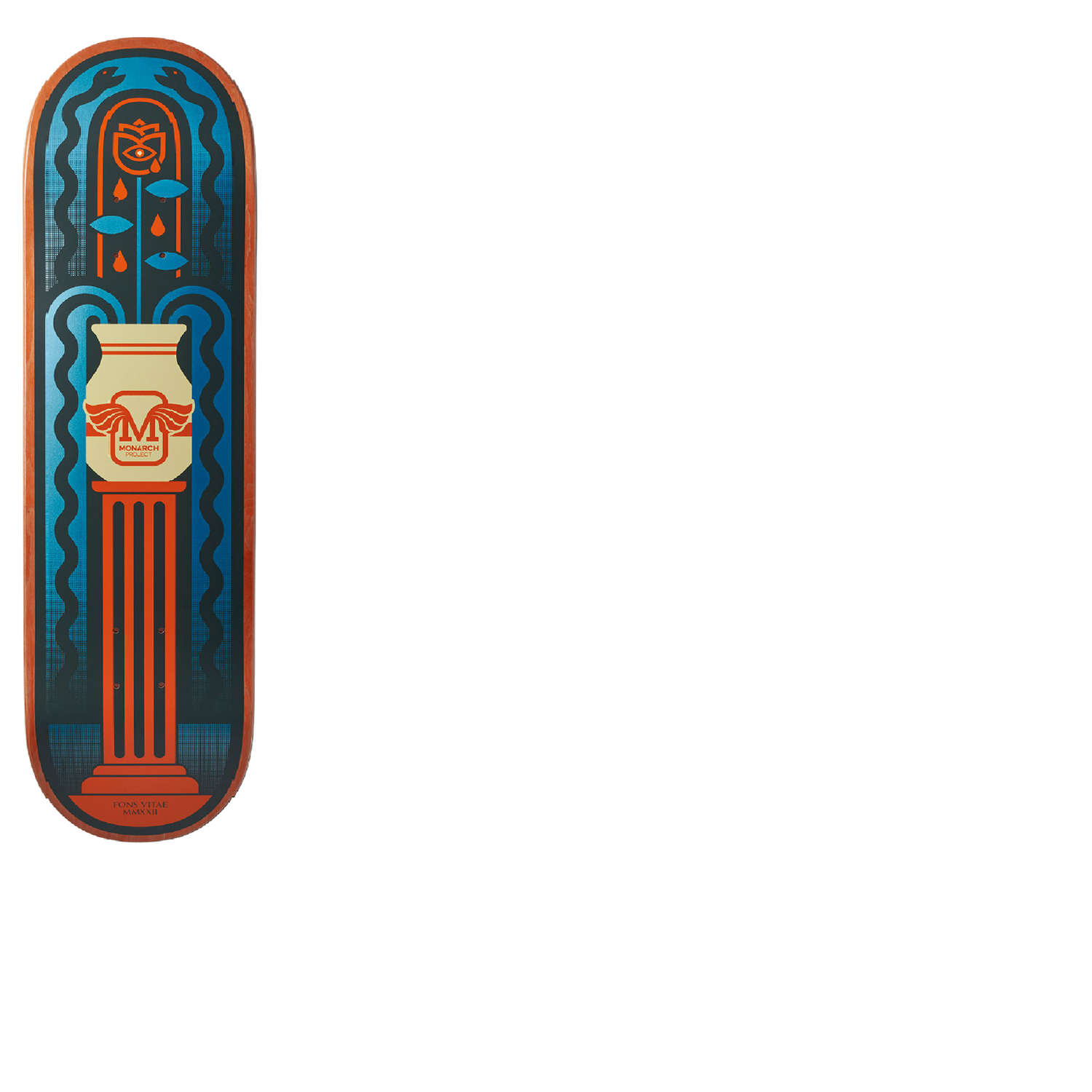 Monarch Fountain R7 Skateboard Deck - Orange 8"
