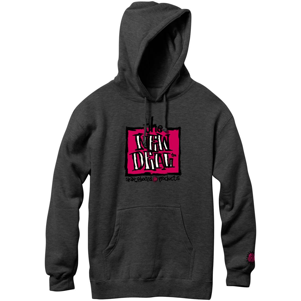New Deal Original Napkin Logo Hoodie - Charcoal Heather