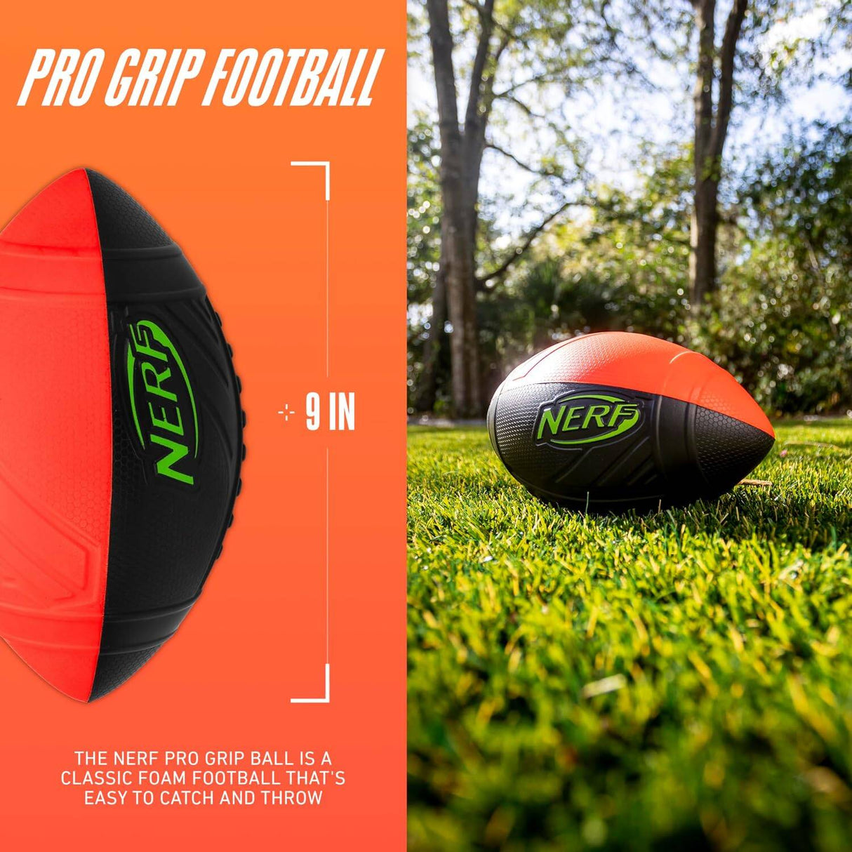 Nerf Pro Grip American Football - Black/Red