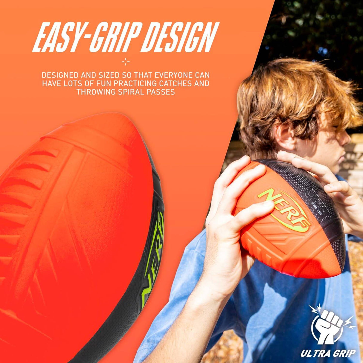 Nerf Pro Grip American Football - Black/Red