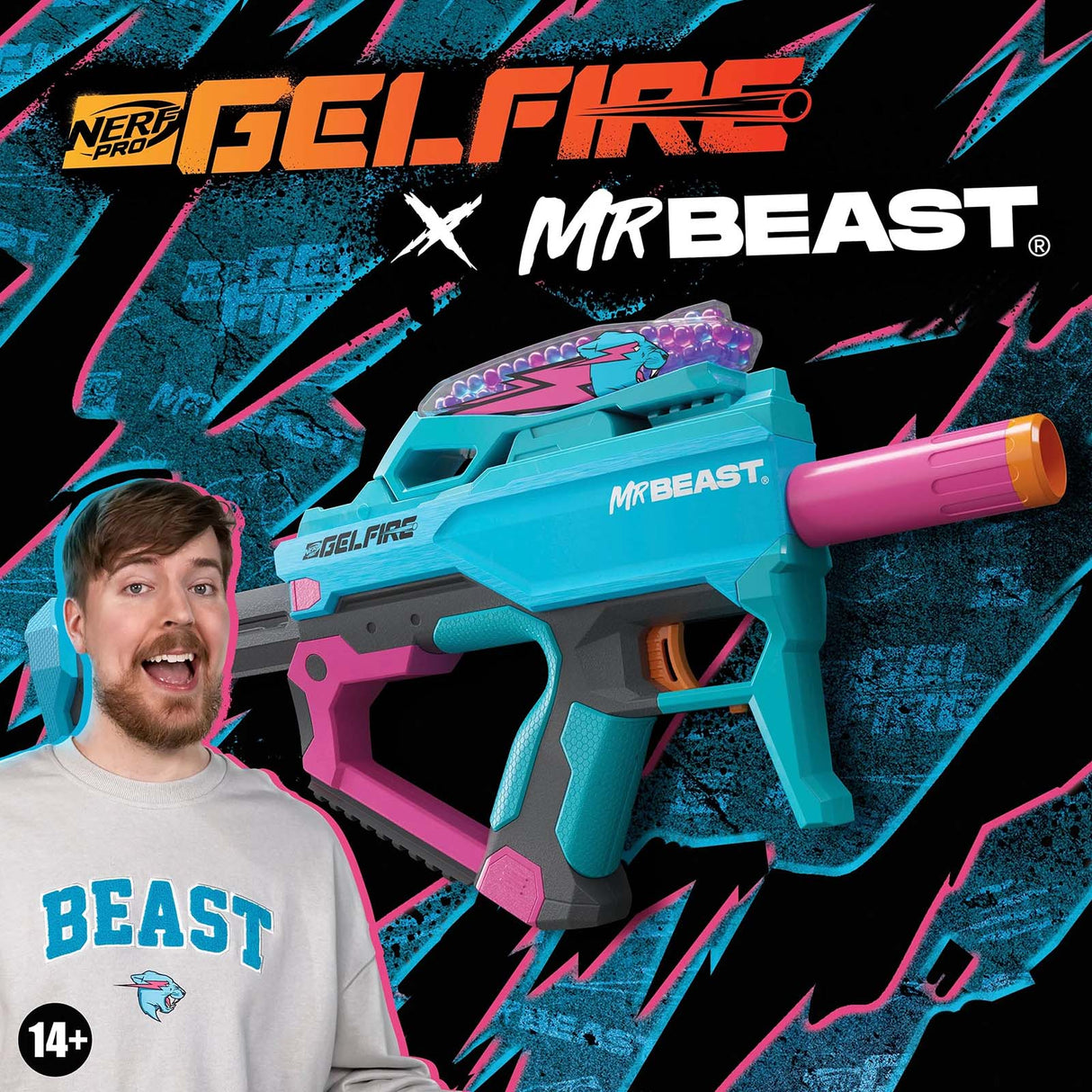 Nerf Pro x Mr Beast Gelfire Mythic Blaster
