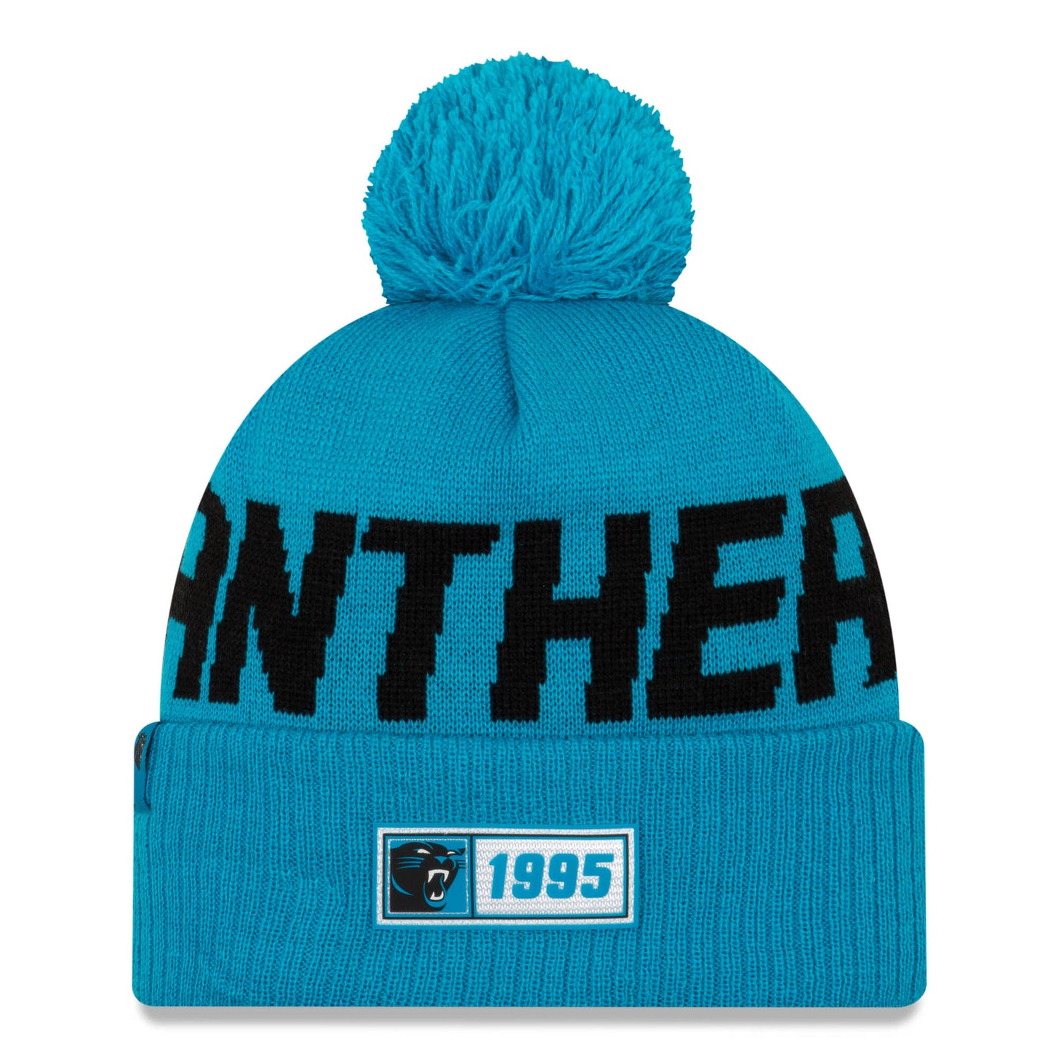New Era Carolina Panthers NFL 2019 Sideline Road Beanie - Sunwash Blue