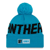 New Era Carolina Panthers NFL 2019 Sideline Road Beanie - Sunwash Blue