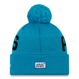 New Era Carolina Panthers NFL 2019 Sideline Road Beanie - Sunwash Blue
