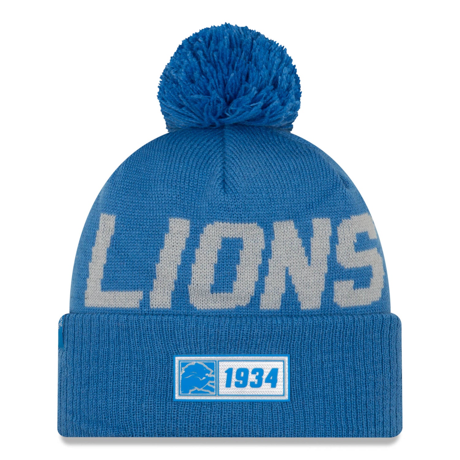 New Era Detroit Lions NFL 2019 Sideline Road Beanie - Rainstorm Blue