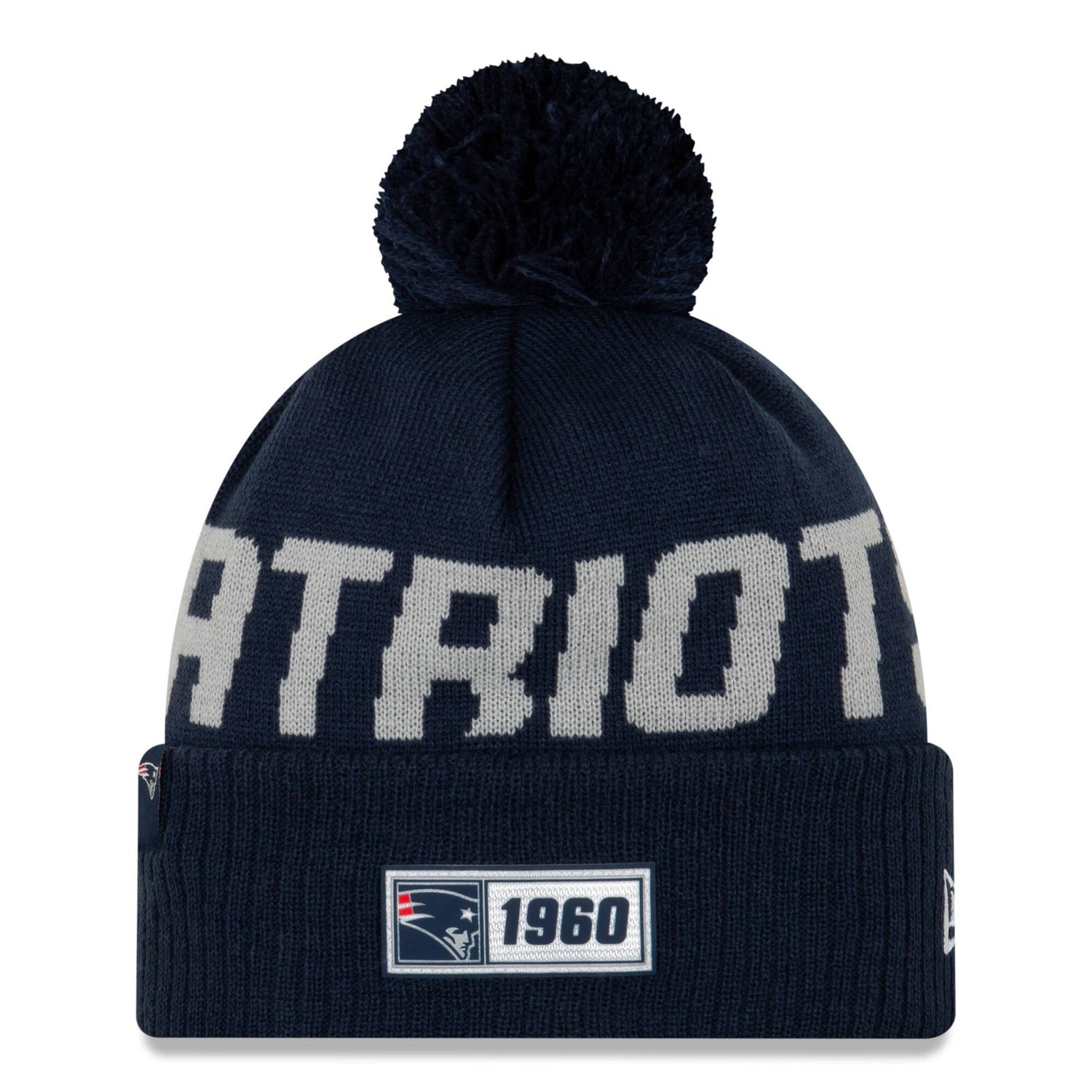 New Era New England Patriots NFL 2019 Sideline Road Beanie - Oceanside Blue