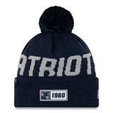 New Era New England Patriots NFL 2019 Sideline Road Beanie - Oceanside Blue