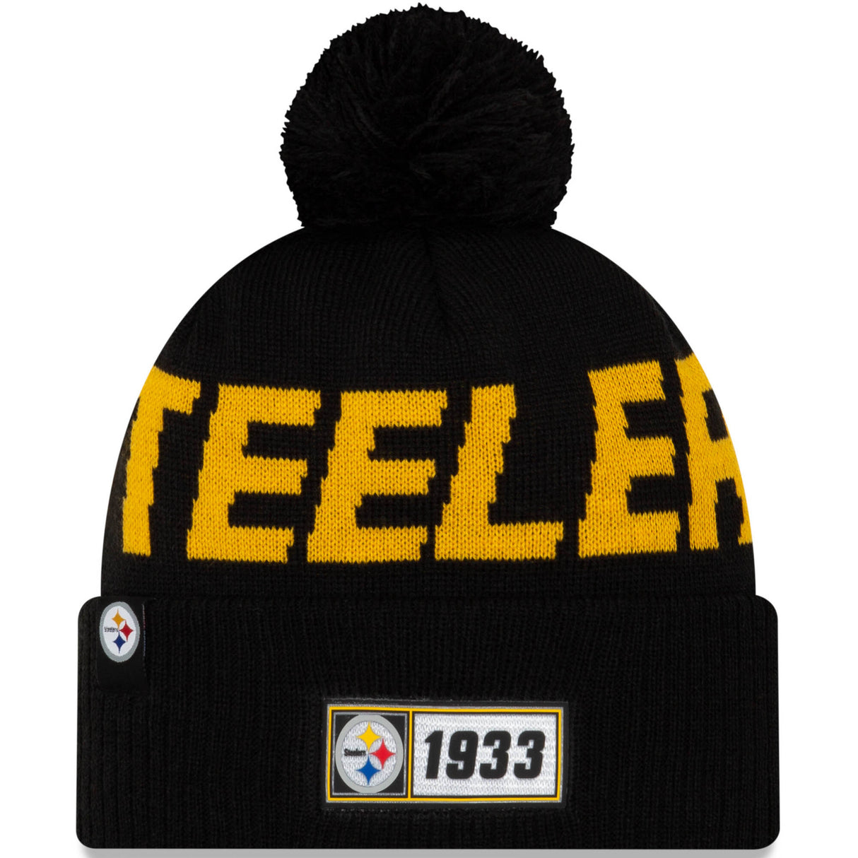 New Era Pittsburgh Steelers NFL 2019 Sideline Road Beanie - Black