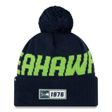 New Era Seattle Seahawks NFL 2019 Sideline Road Beanie - Oceanside Blue