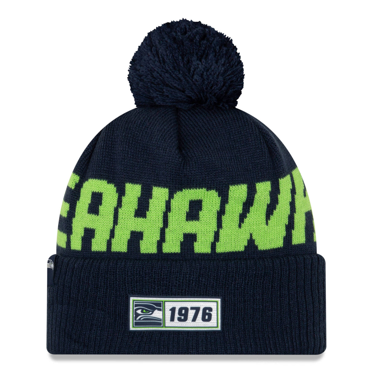 New Era Seattle Seahawks NFL 2019 Sideline Road Beanie - Oceanside Blue