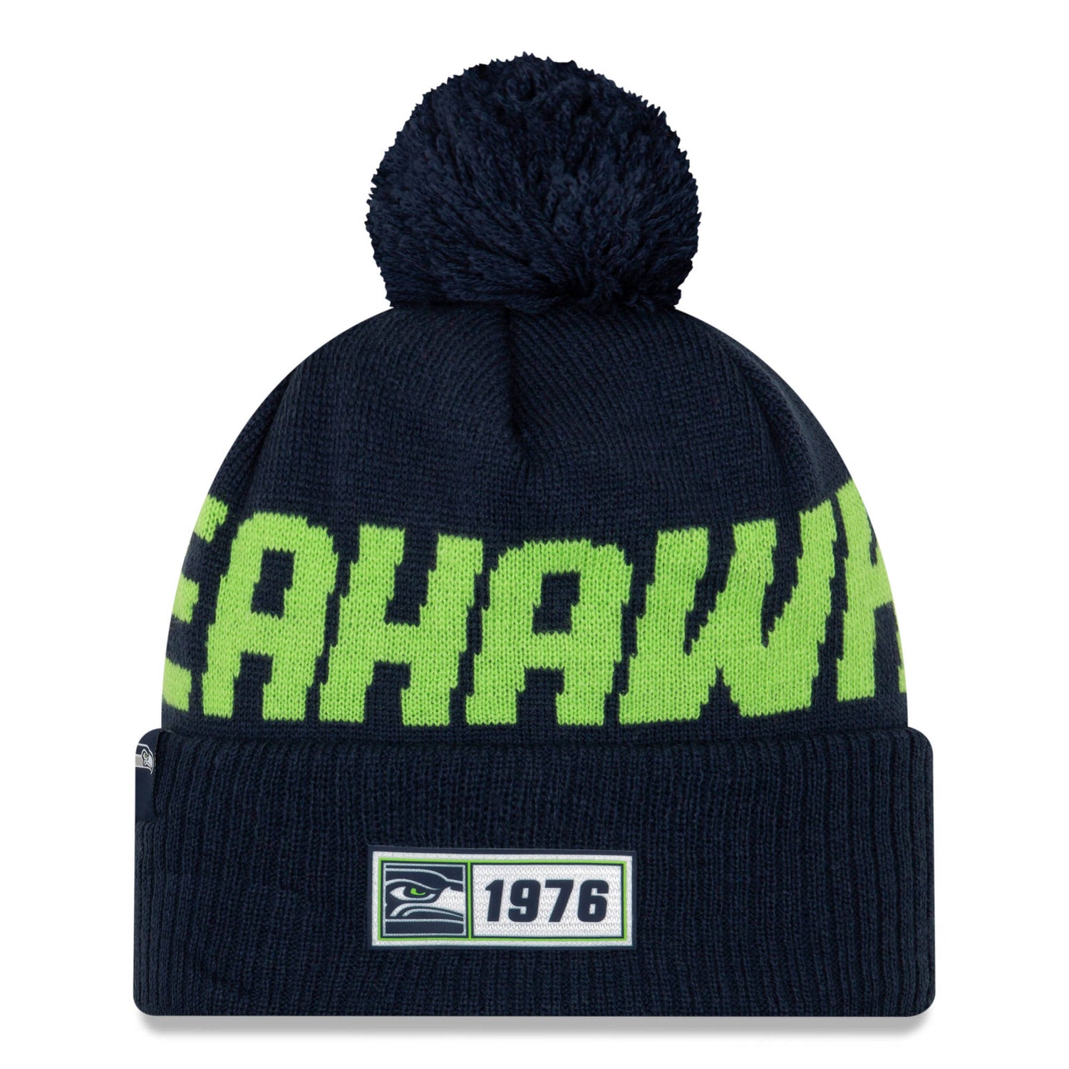 New Era Seattle Seahawks NFL 2019 Sideline Road Beanie - Oceanside Blue