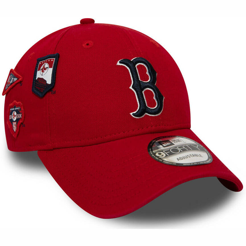 New Era Boston Red Sox MLB Cooperstown Patched 9FORTY Cap - Scarlet