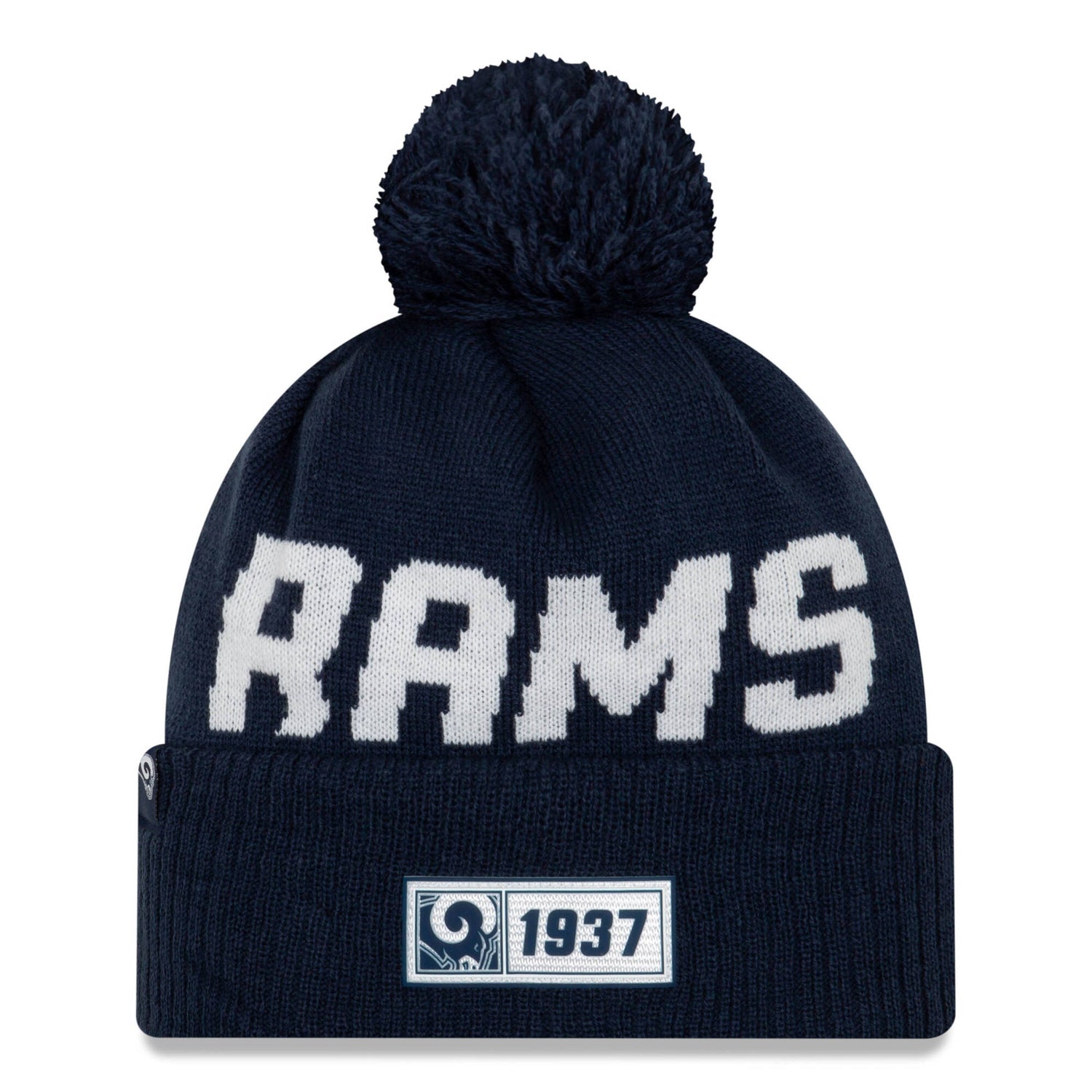 New Era Los Angeles Rams NFL 2019 Sideline Road Beanie - Oceanside Blue