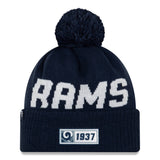 New Era Los Angeles Rams NFL 2019 Sideline Road Beanie - Oceanside Blue