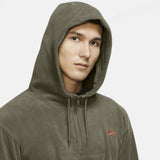 Nike SB Quarter Zip Novelty Hoodie - Medium Olive/Stone/Stone/Electro Orange
