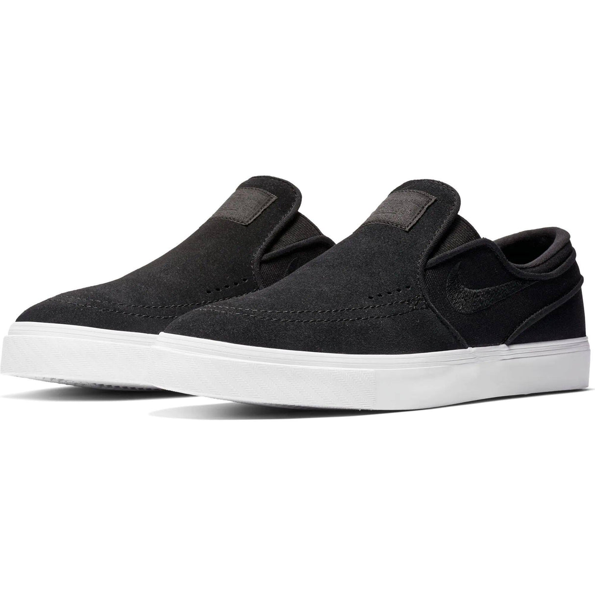 Nike SB Zoom Stefan Janoski Slip-On Skate Shoes - Black/Black-White
