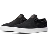 Nike SB Zoom Stefan Janoski Slip-On Skate Shoes - Black/Black-White