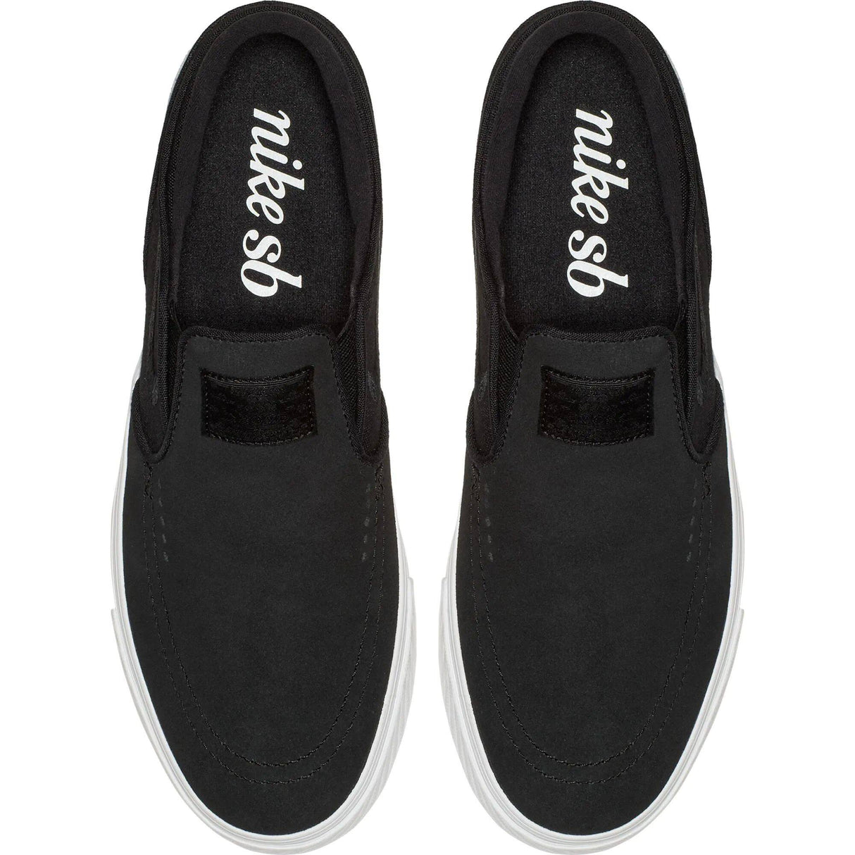 Nike SB Zoom Stefan Janoski Slip-On Skate Shoes - Black/Black-White